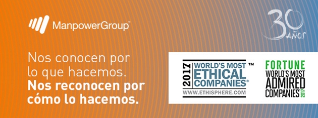 ManpowerGroup es nombrada “Compañía más Ética del Mundo” por Ethisphere y “Compañía más Admirada del Mundo” por Fortune Magazine